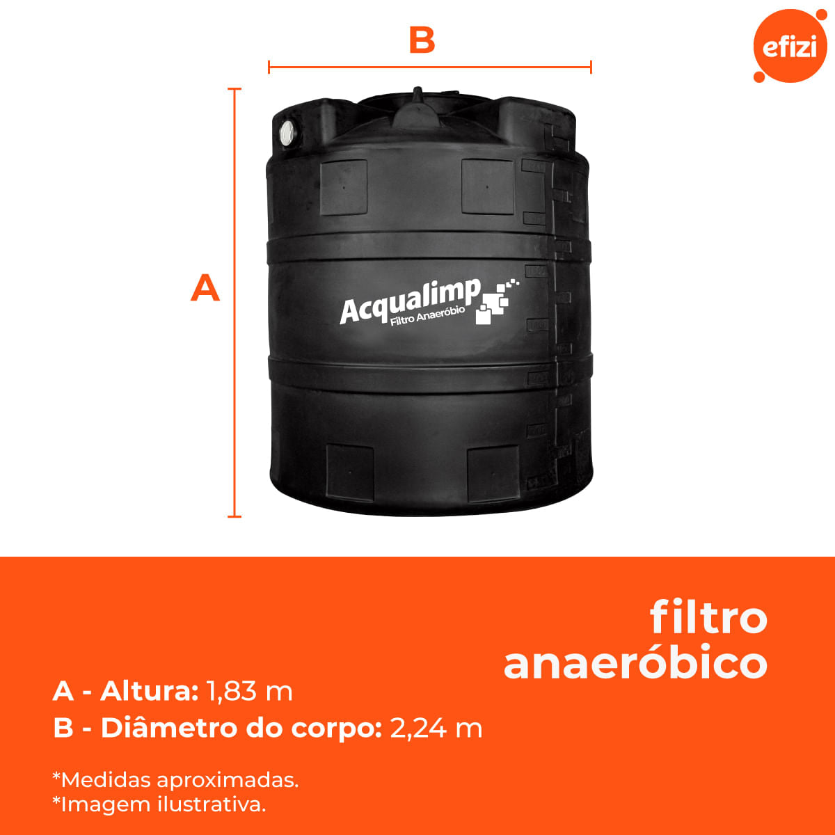 Filtro Anaeróbio 5.000L/dia Acqualimp