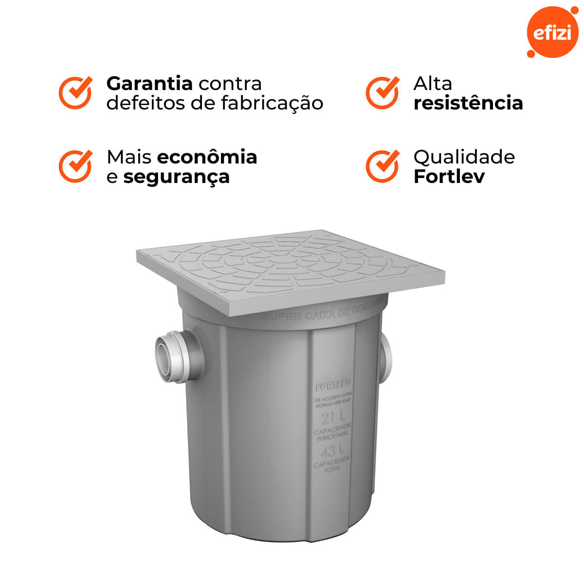 Caixa De Gordura Com Cesto De Limpeza Fortlev