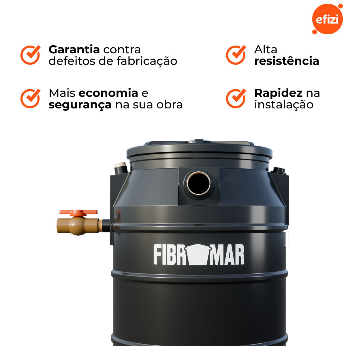 Fossa Séptica Biodigestor 750 litros/dia - Fibromar
