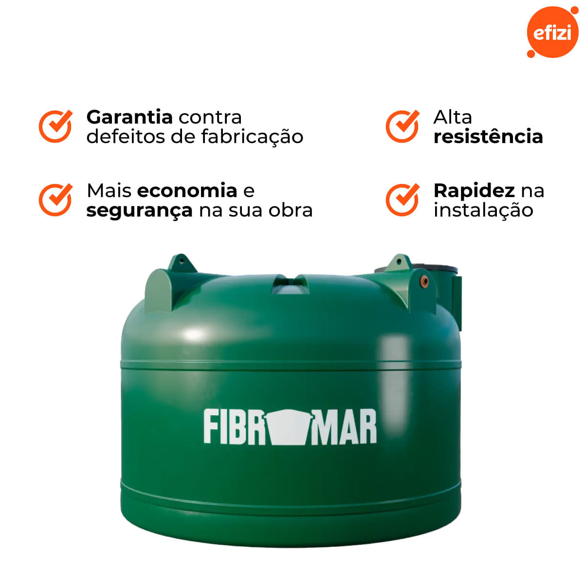Tanque Polietileno 10.000L Verde Fibromar