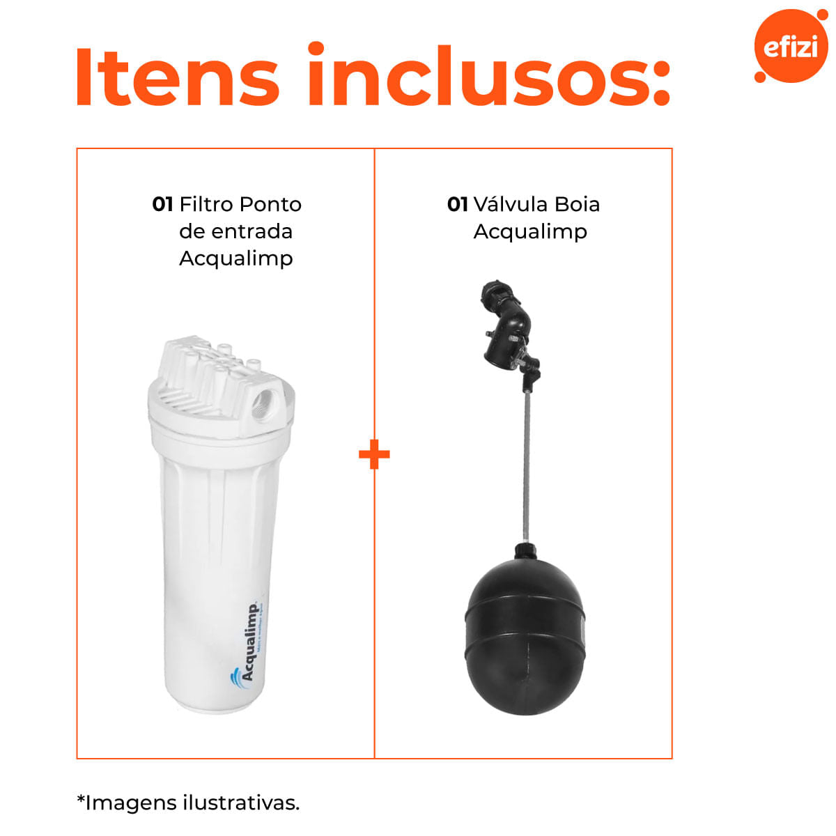 Caixa D'Água com Filtro e Boia Água Limpa 1.750L Acqualimp