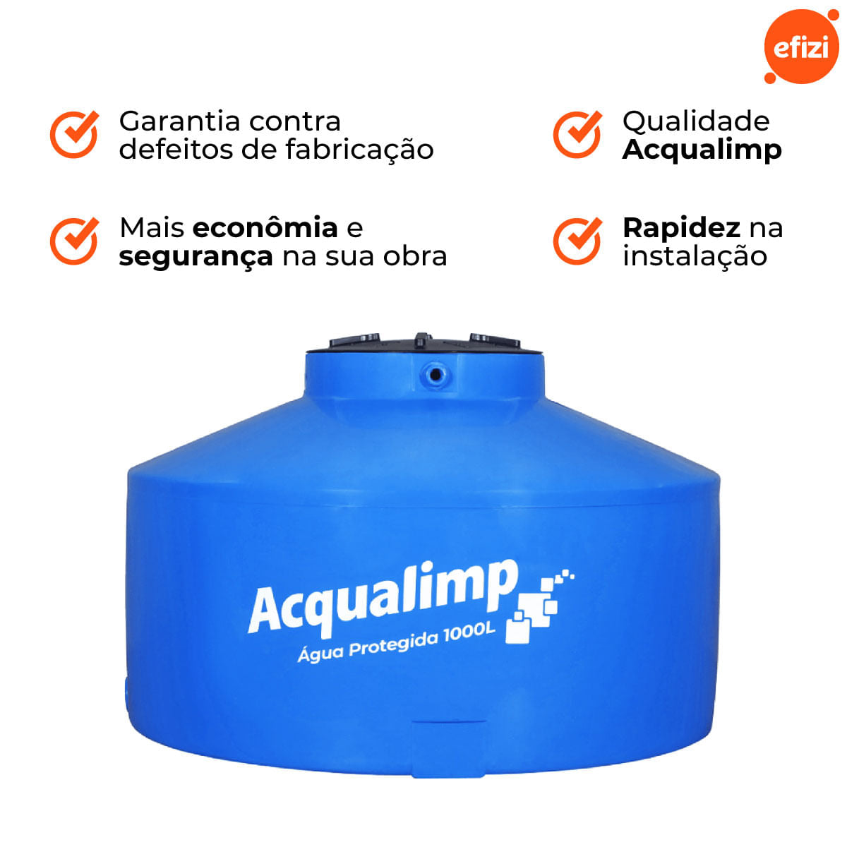 Caixa D'Água Água Protegida 1.000L Acqualimp