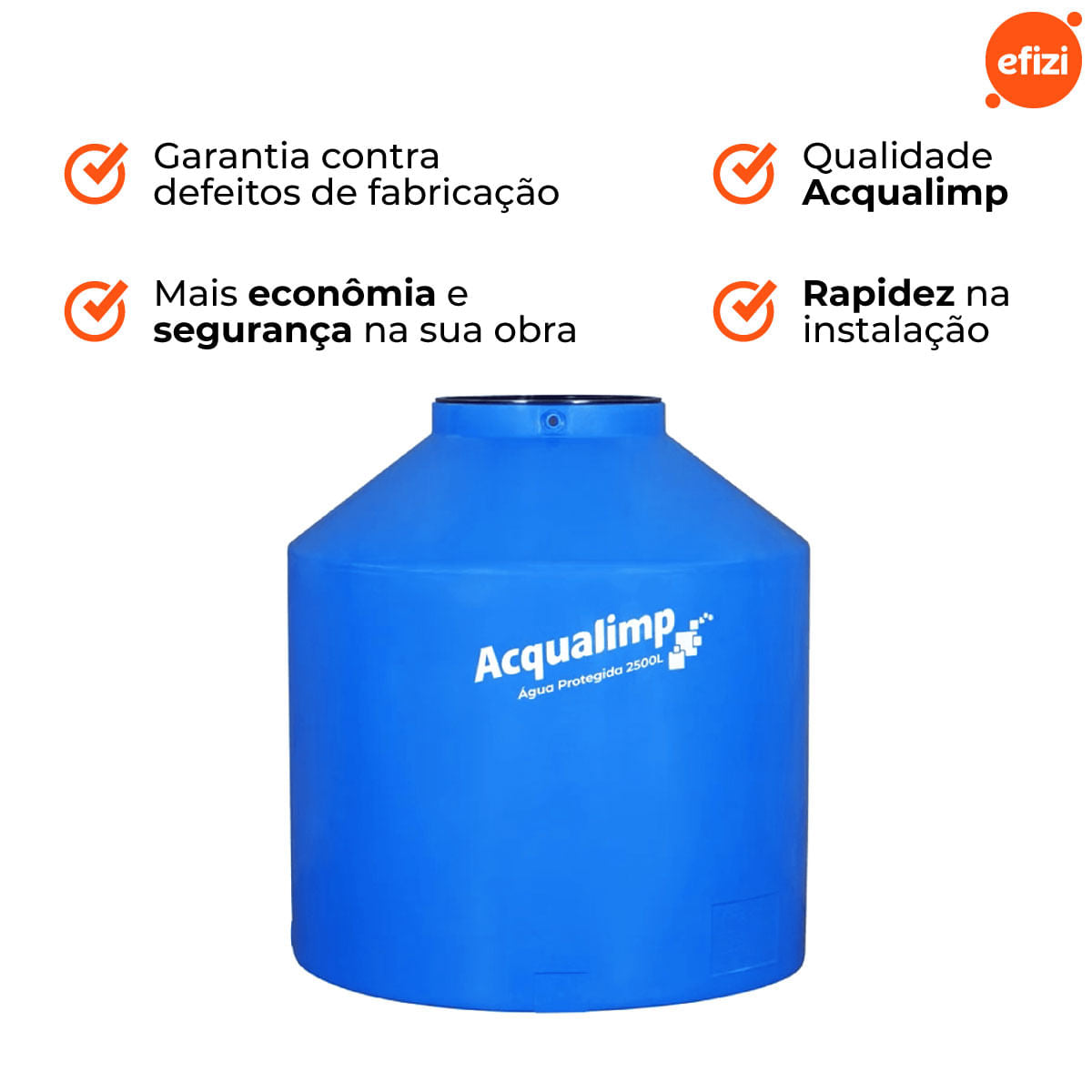Caixa D'Água Água Protegida 2.500L Acqualimp