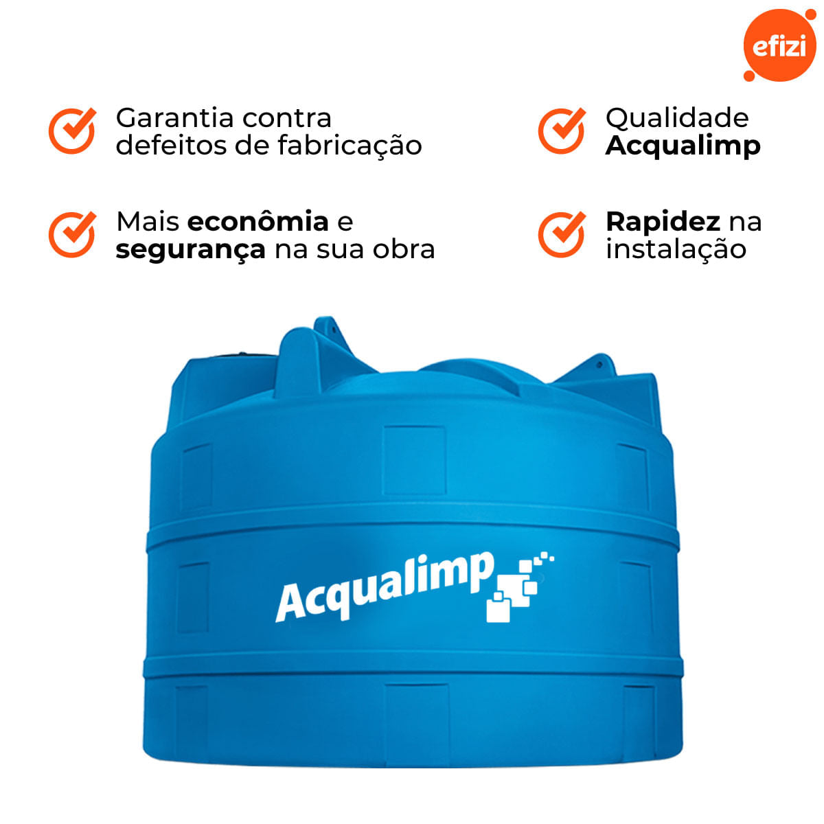 Tanque Polietileno 15.000L Azul Acqualimp