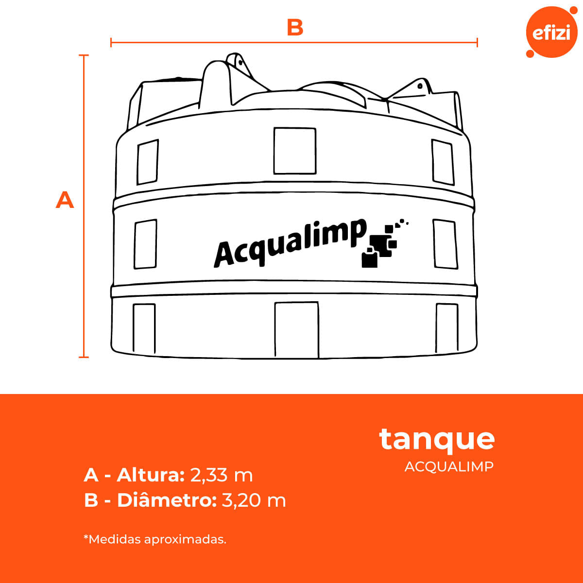 Tanque Polietileno 16.000L Azul Acqualimp