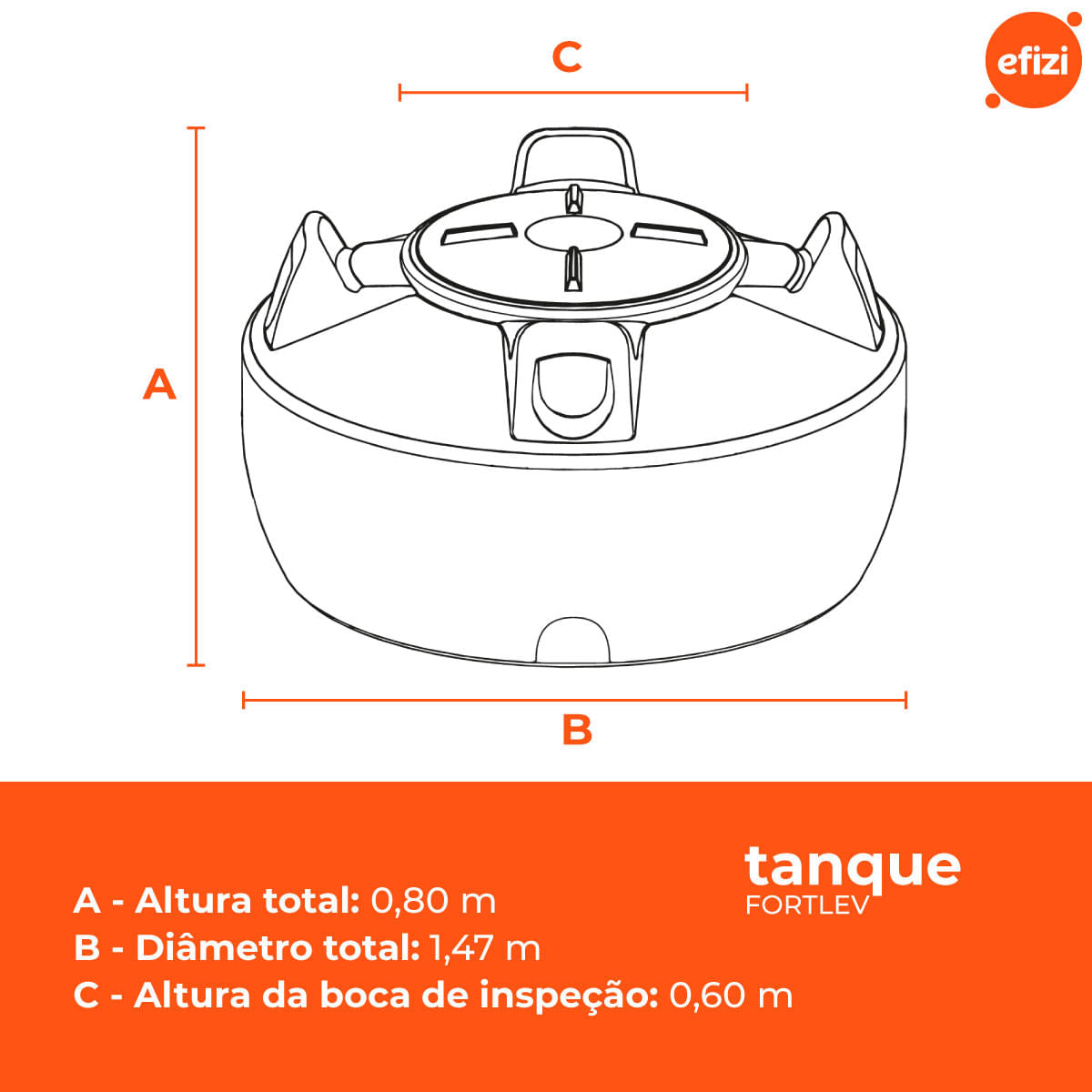Tanque Antibacteriano 1.000L Bege Fortlev