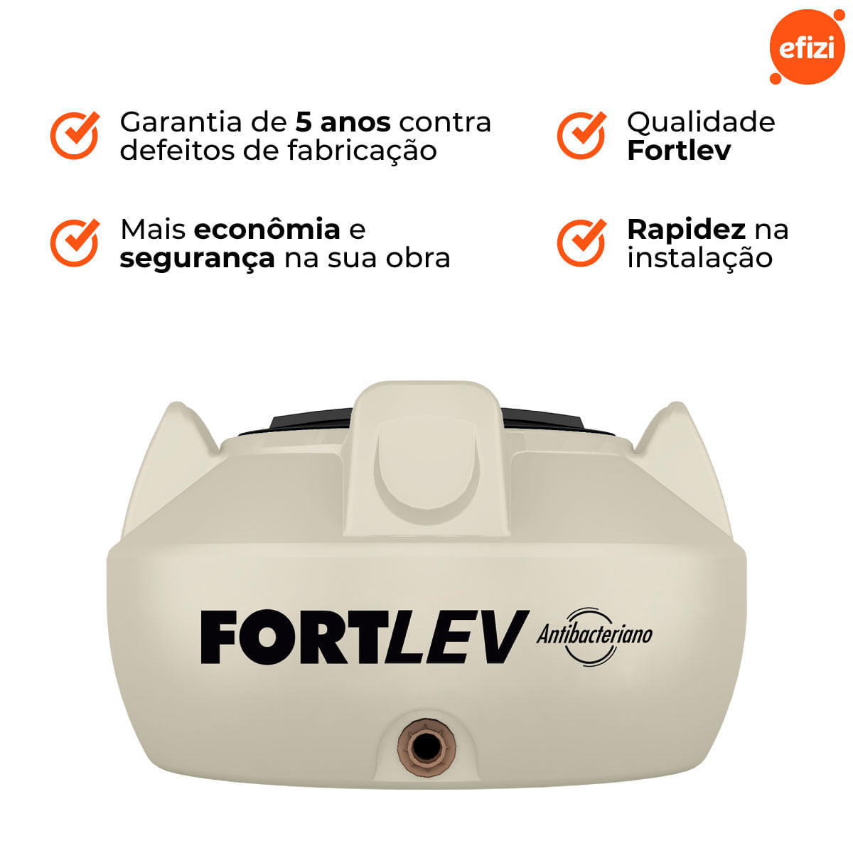 Tanque Antibacteriano 1.000L Bege Fortlev