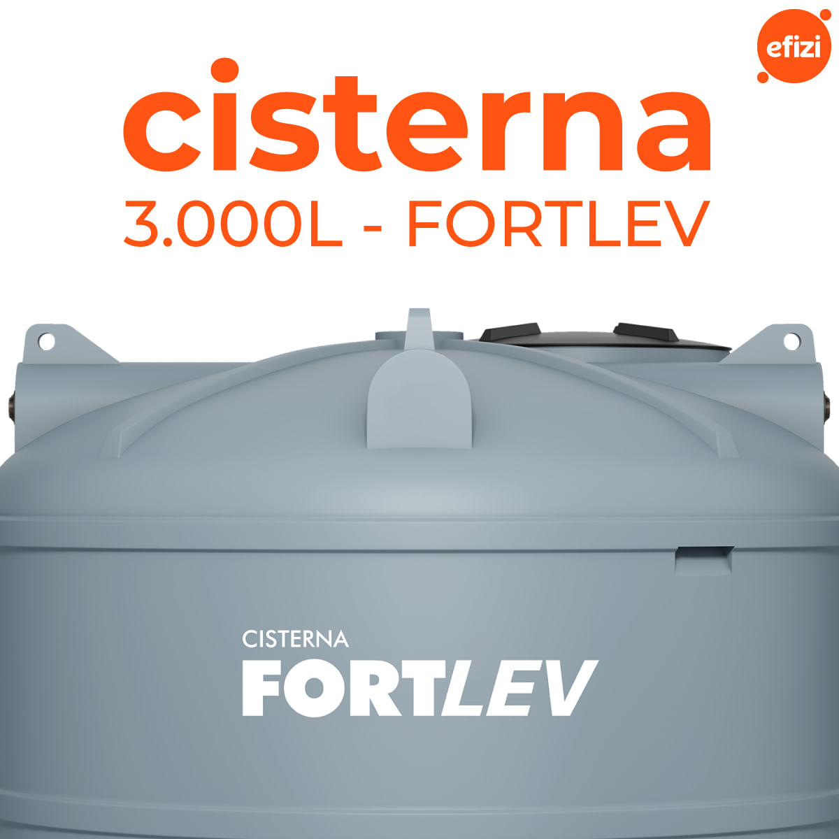Cisterna Polietileno 3.000L Cinza Fortlev