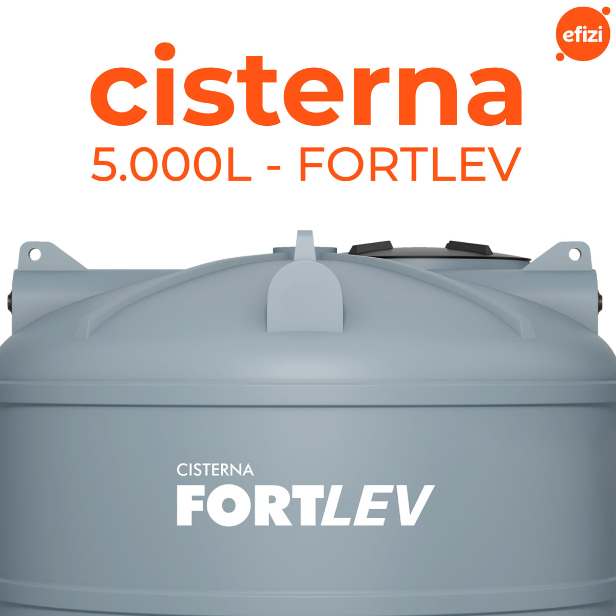 Cisterna Polietileno 5.000L Cinza Fortlev