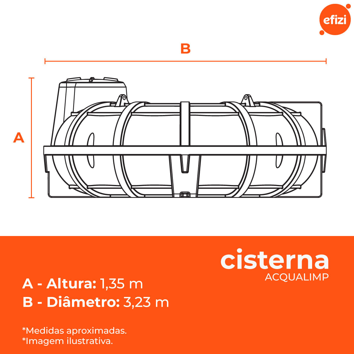 Cisterna Estrutural Polietileno 5.000L Cinza Fortlev