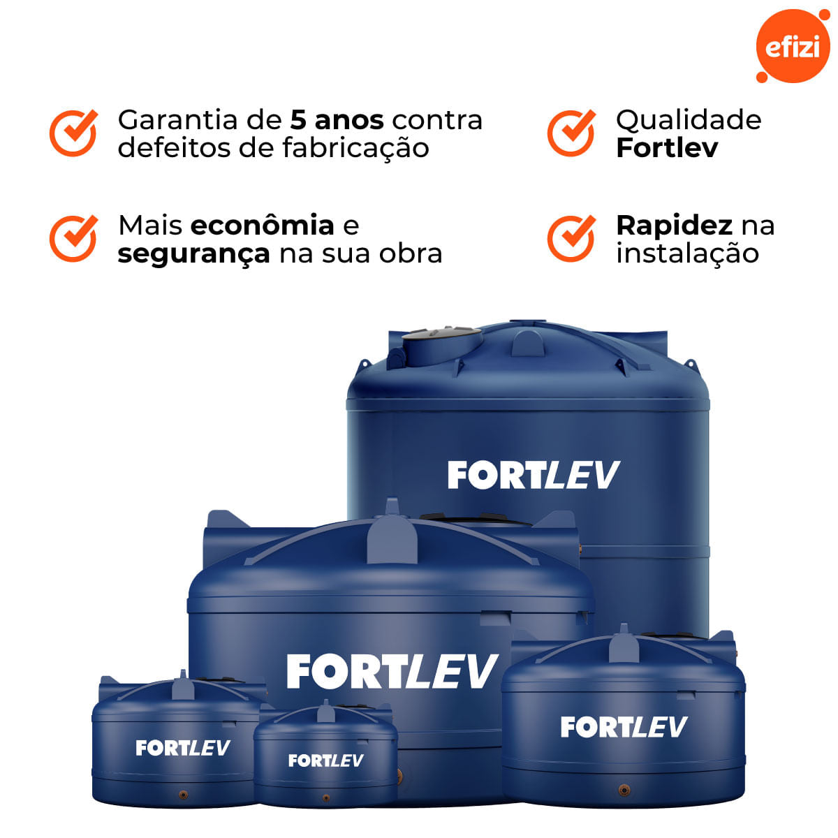 Tanque Polietileno 30.000L Azul (Alto) - Fortlev