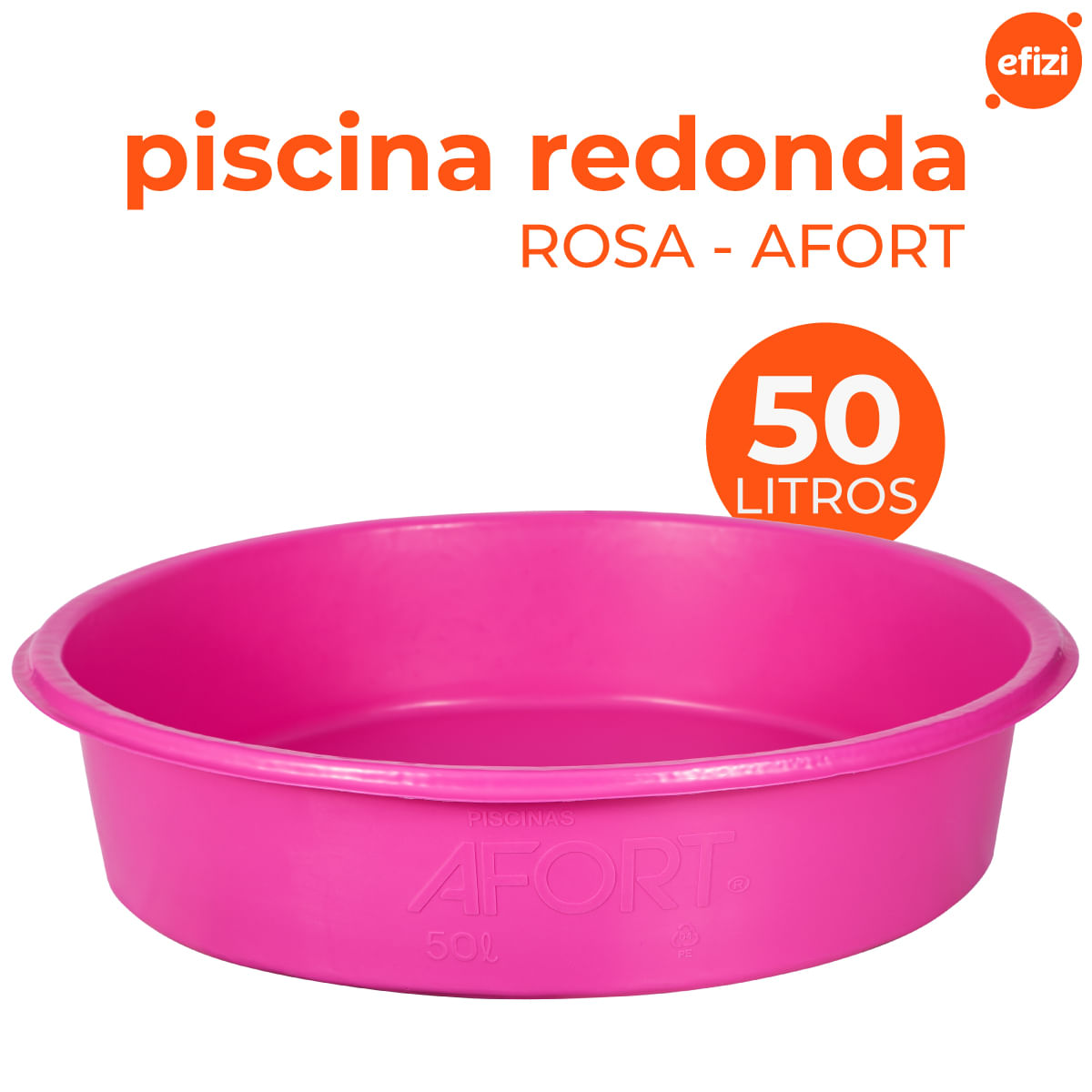 Caixa Piscina Redonda 50 Litros Rosa Afort