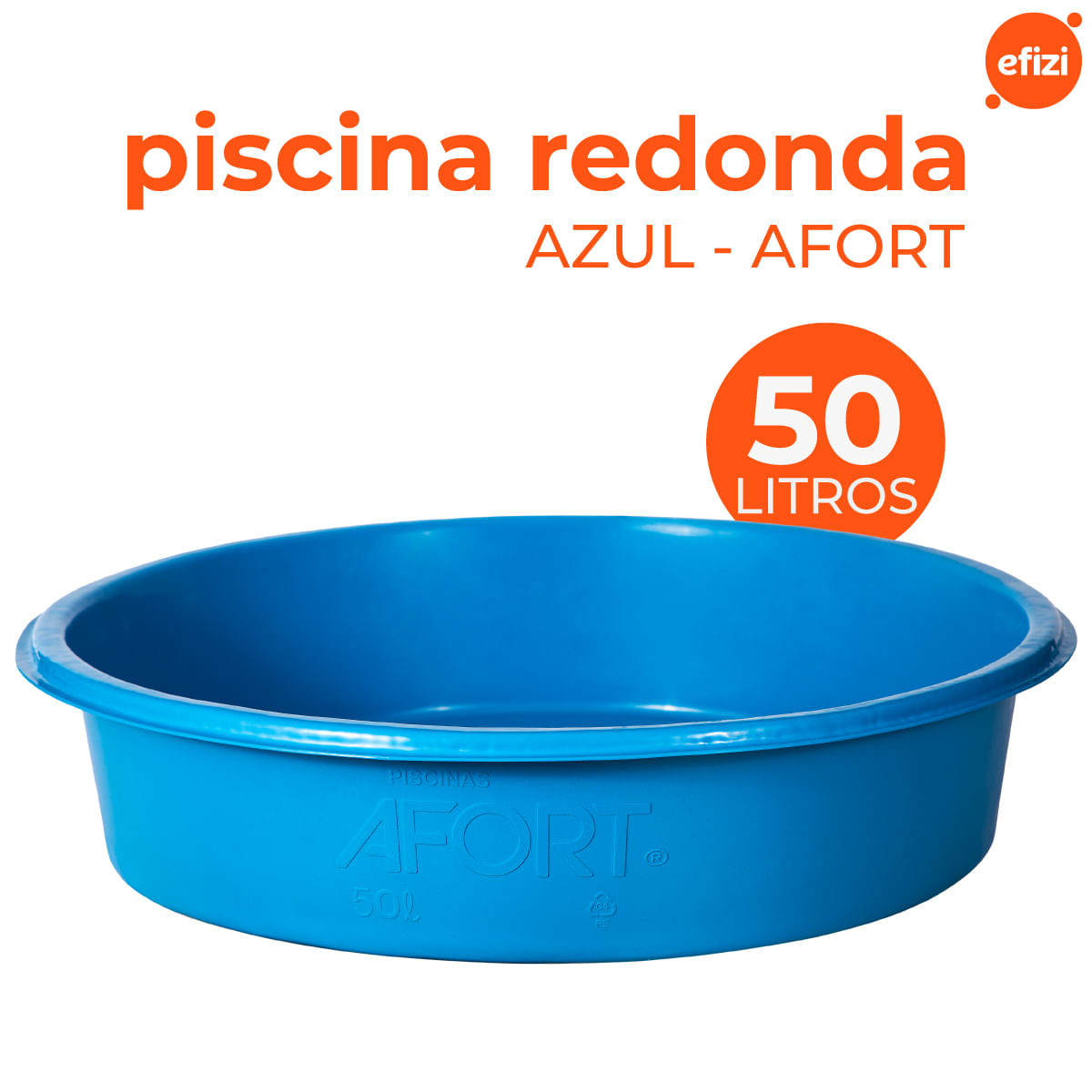 Caixa Piscina Redonda 50 Litros Azul Afort