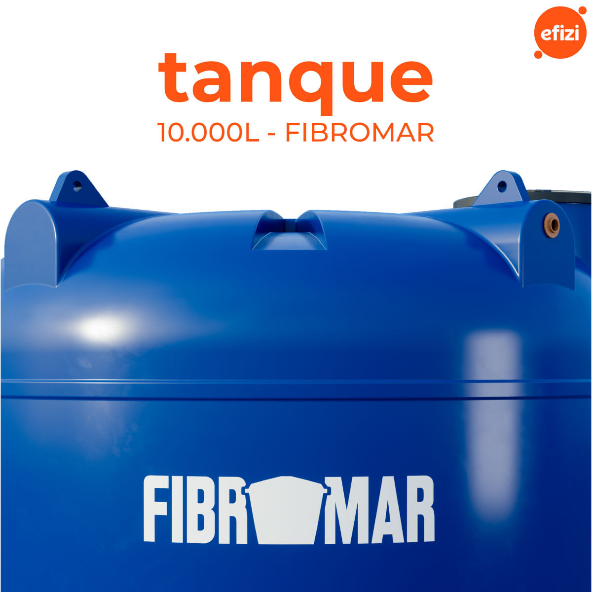 Tanque Polietileno 10.000L Azul Fibromar