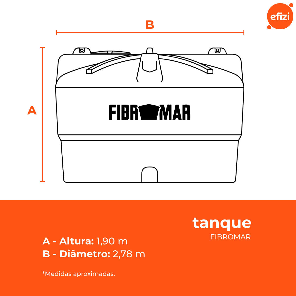Tanque Polietileno 10.000L Azul Fibromar