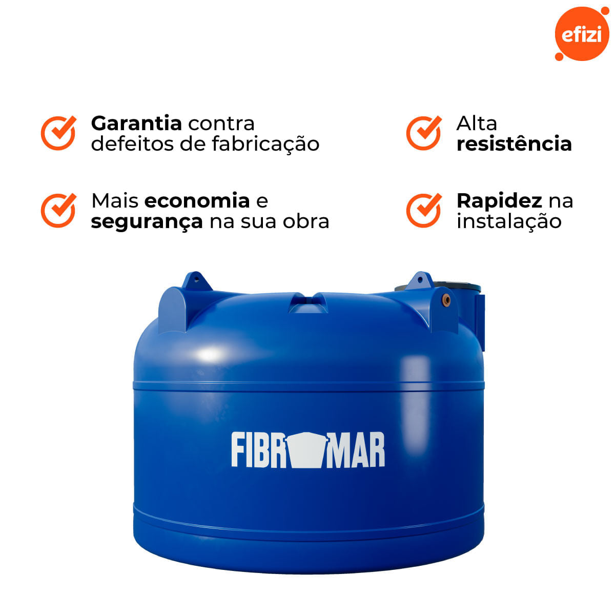 Tanque Polietileno 10.000L Azul Fibromar