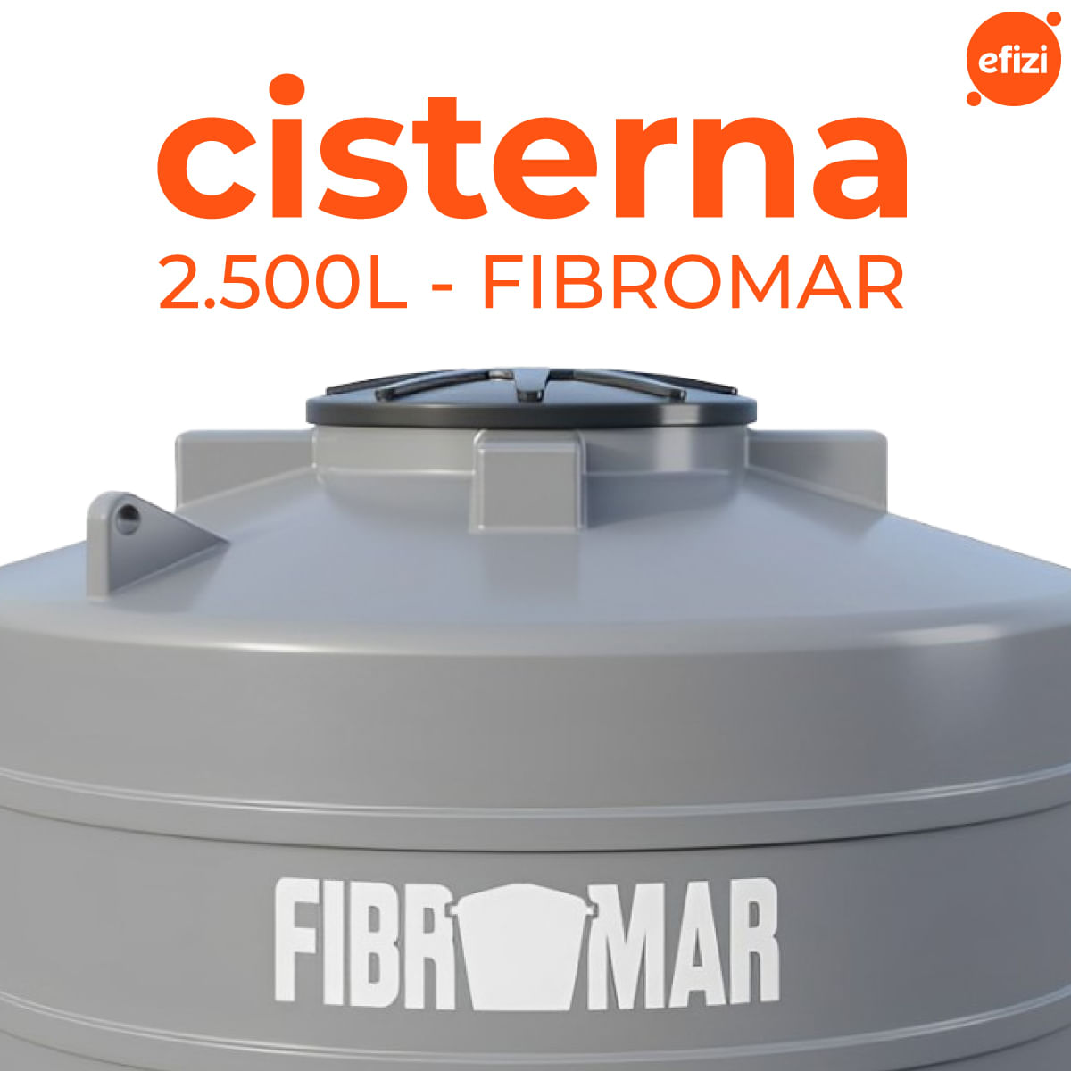 Cisterna 2.500 litros Cinza Polietileno Fibromar