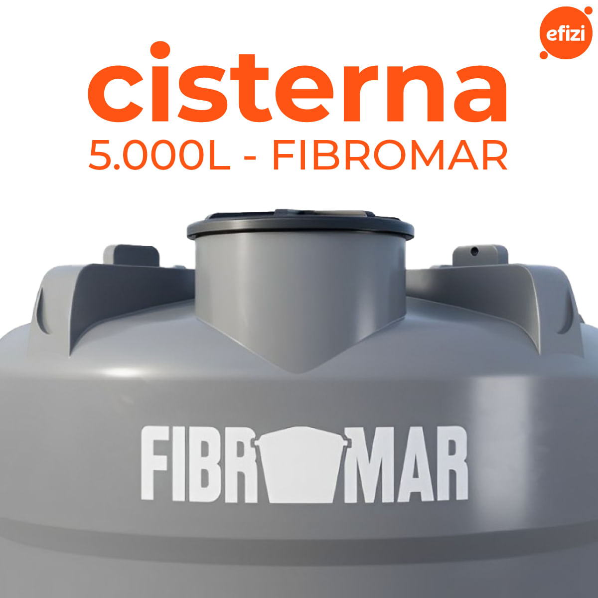 Cisterna 5.000 litros Cinza Polietileno Fibromar