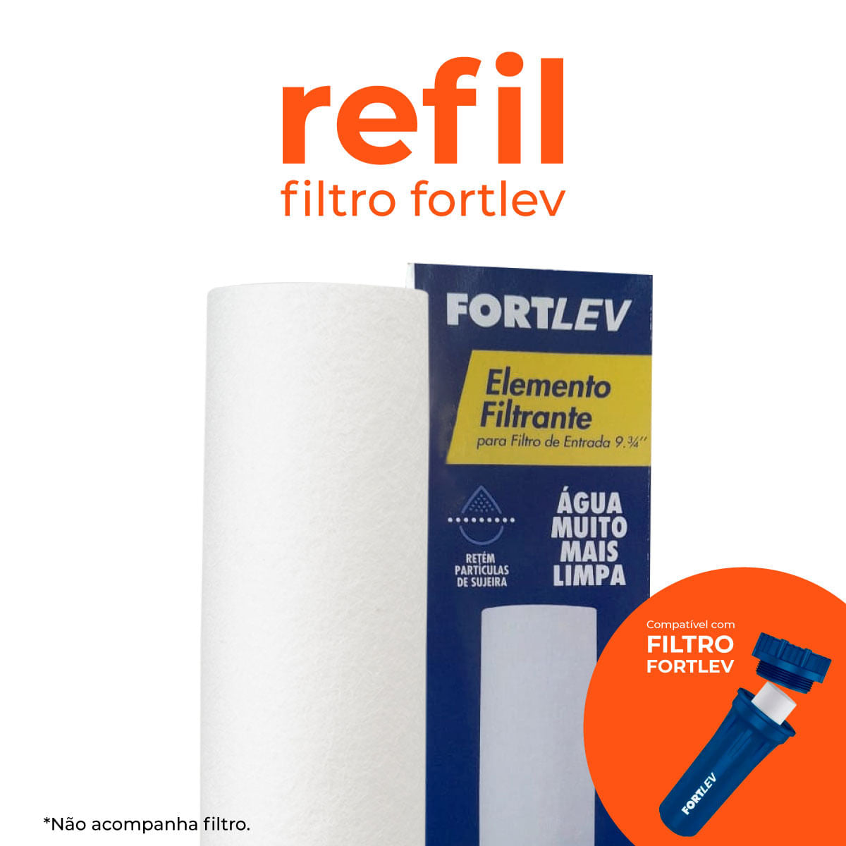 Refil Filtro Cavalete 9.3/4” 25 Micra Fortlev