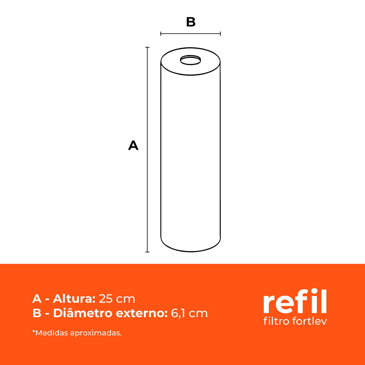 Refil Filtro Cavalete 9.3/4” 25 Micra Fortlev