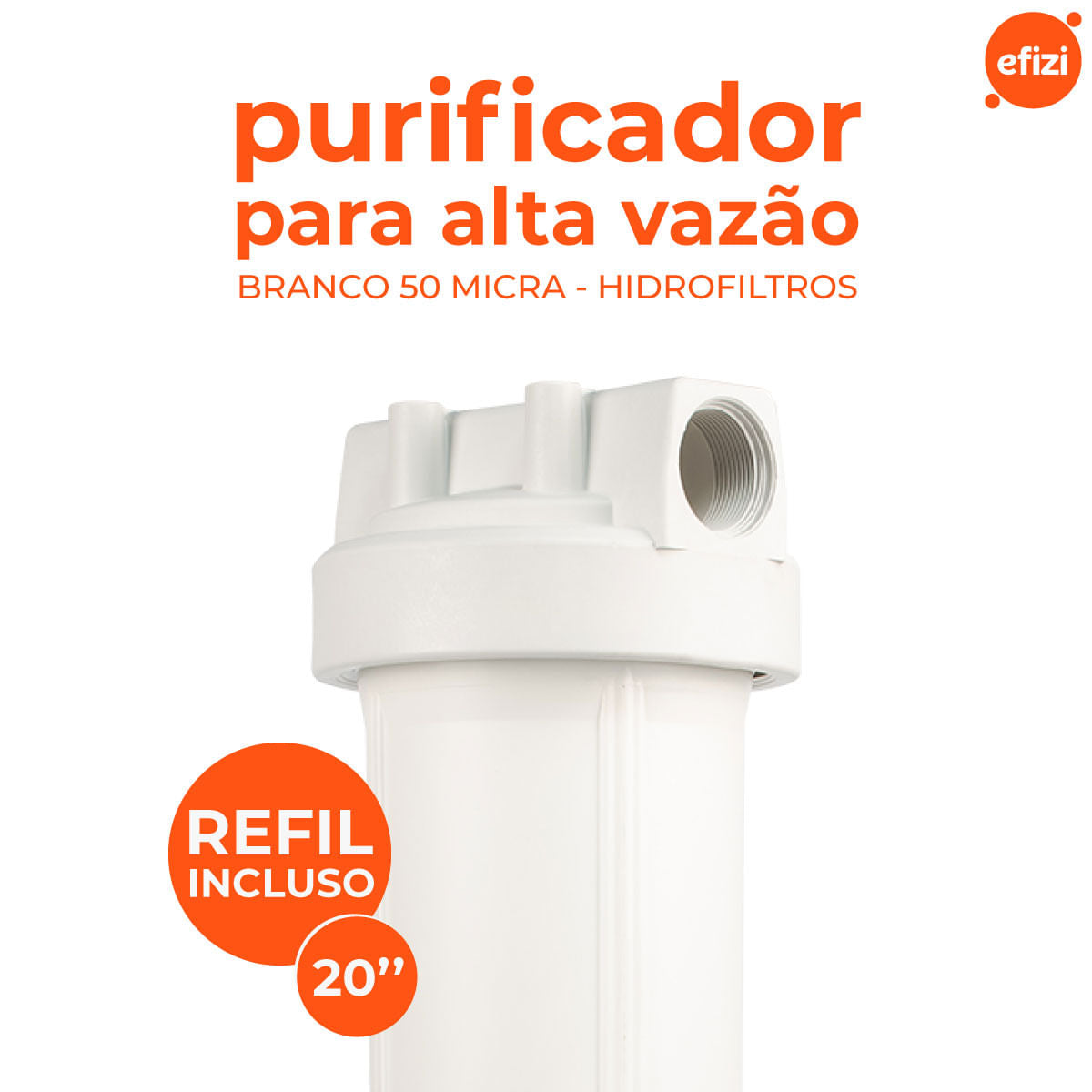 Filtro Big 20" Para Piscina 50 Micra Alta Vazão Hidrofiltros