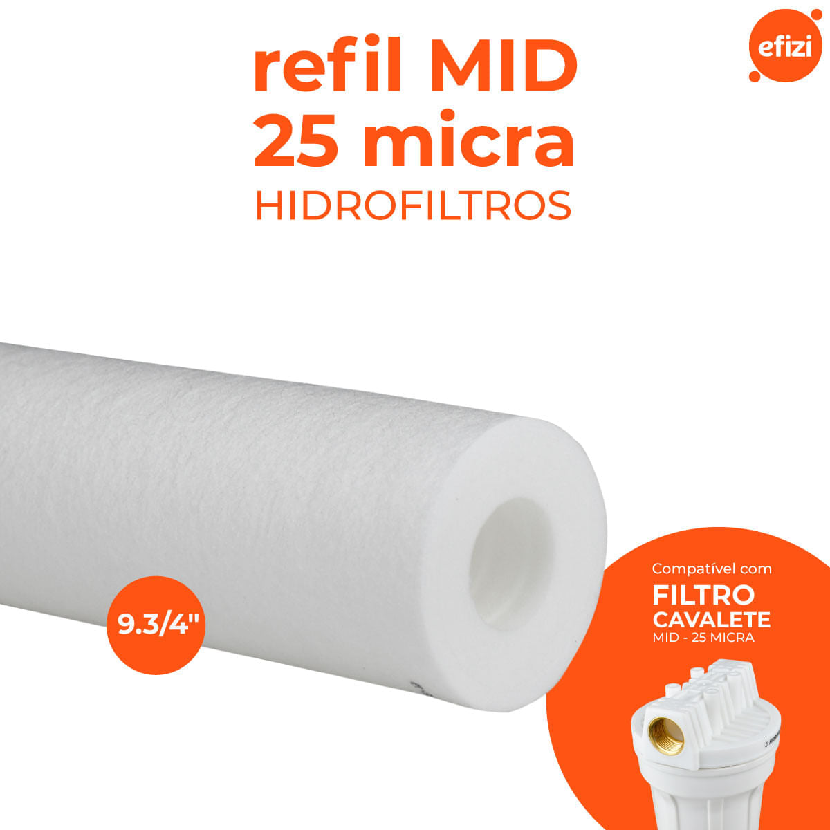 Refil Filtro Cavalete 9.3/4” 25 Micra Hidrofiltros