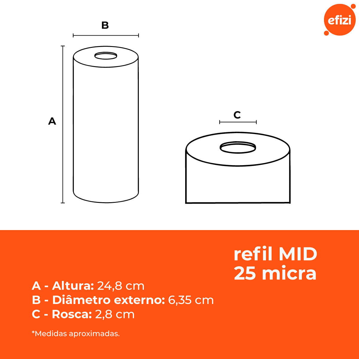 Refil Filtro Cavalete 9.3/4” 25 Micra Hidrofiltros
