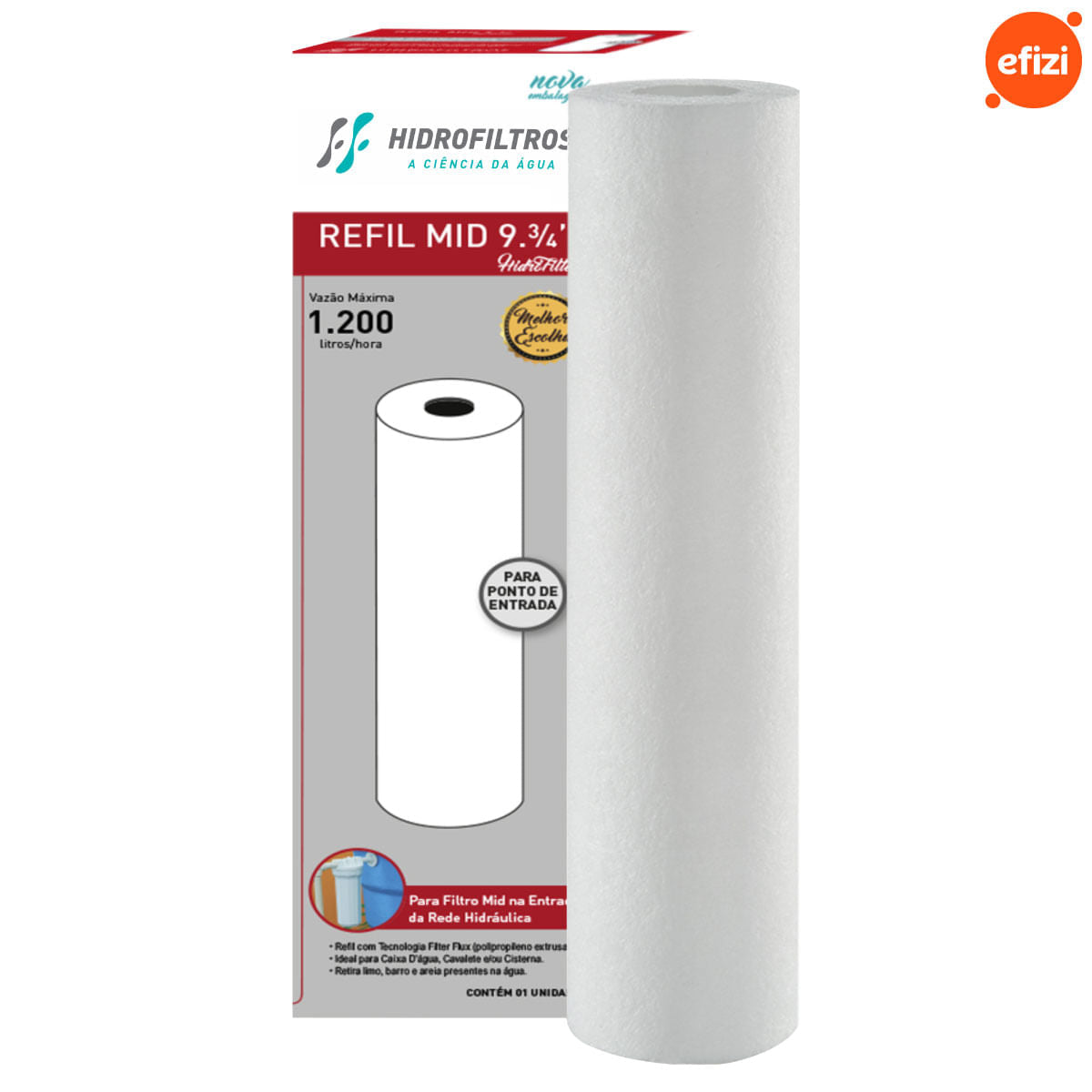 Refil Filtro Cavalete 9.3/4” 25 Micra Hidrofiltros