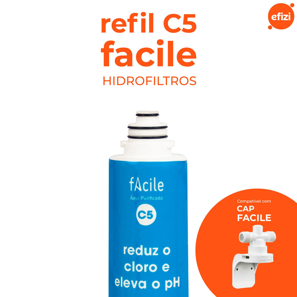 Refil Filtro Facile C5 Com Elevação De Ph Hidrofiltros