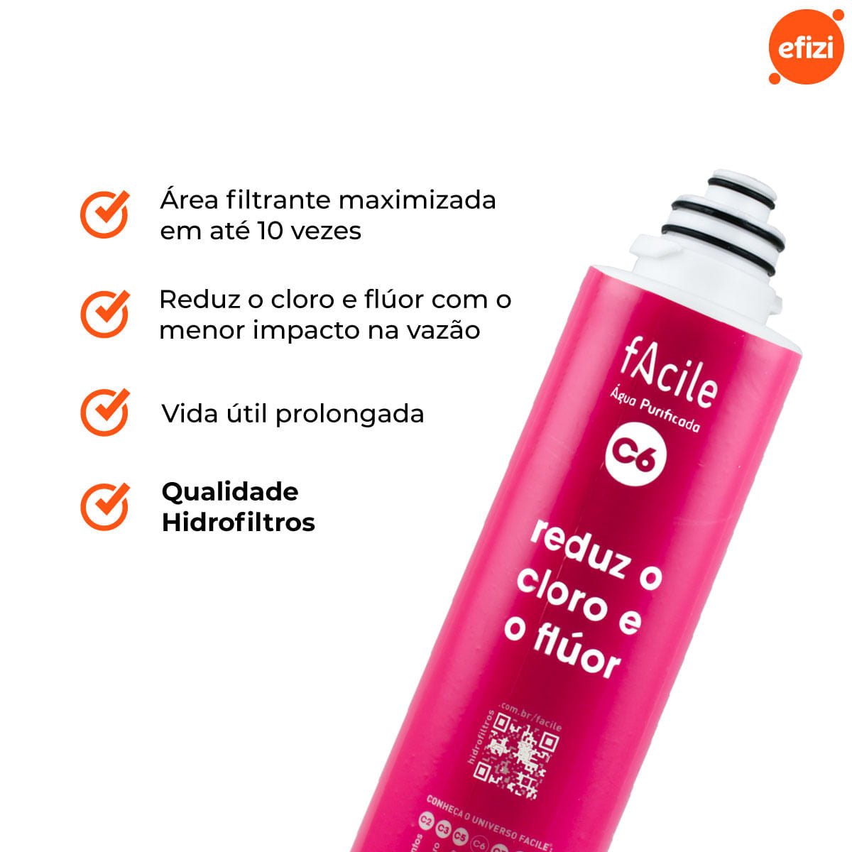 Refil Filtro C6 Reduz Flúor Hidrofiltros