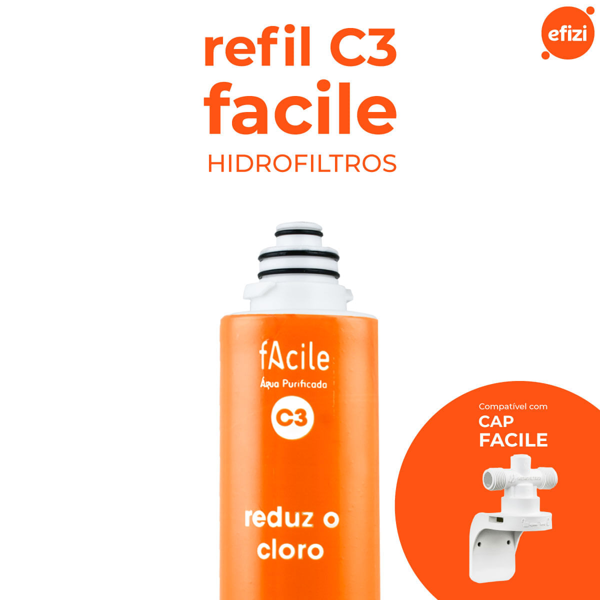 Refil Facile C3 Reduz Cloro Livre Hidrofiltros