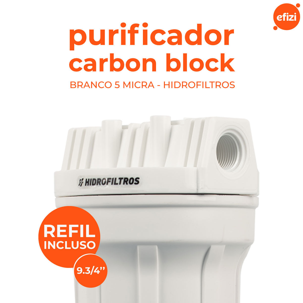 Filtro Cavalete Clor 9.3/4" Carvão Ativado Branco Hidrofiltros