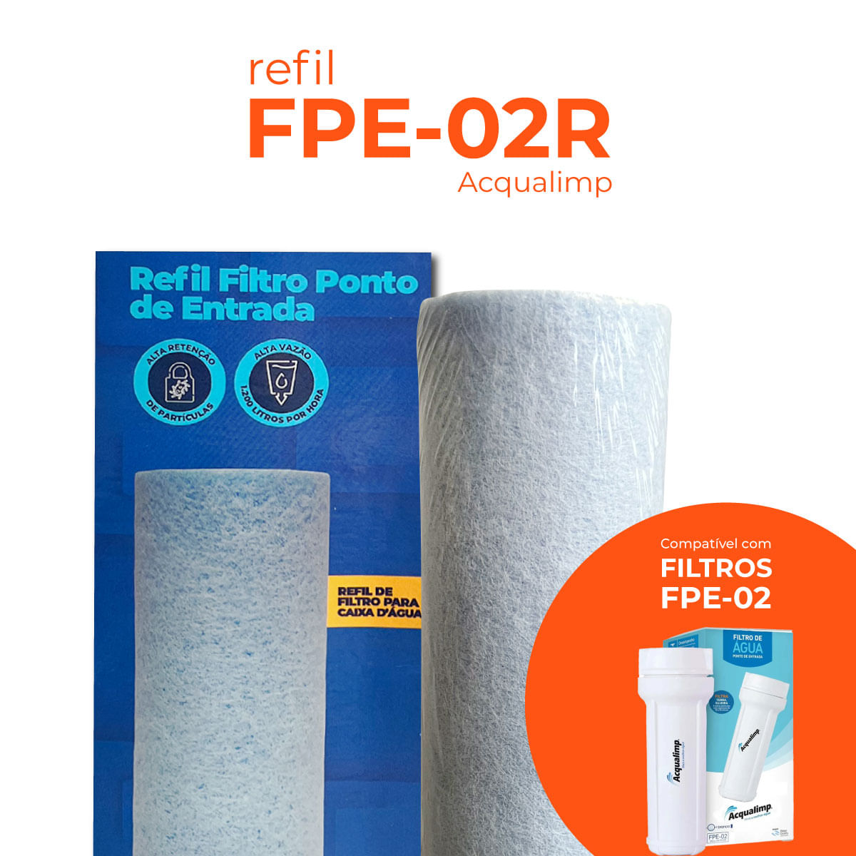 Refil Filtro Para Caixa d'Água FPE-02R Acqualimp