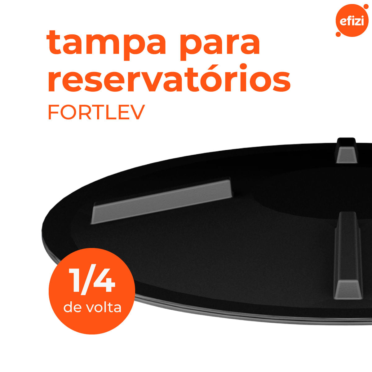 Tampa De Rosca 60 Cm Preta Fortlev