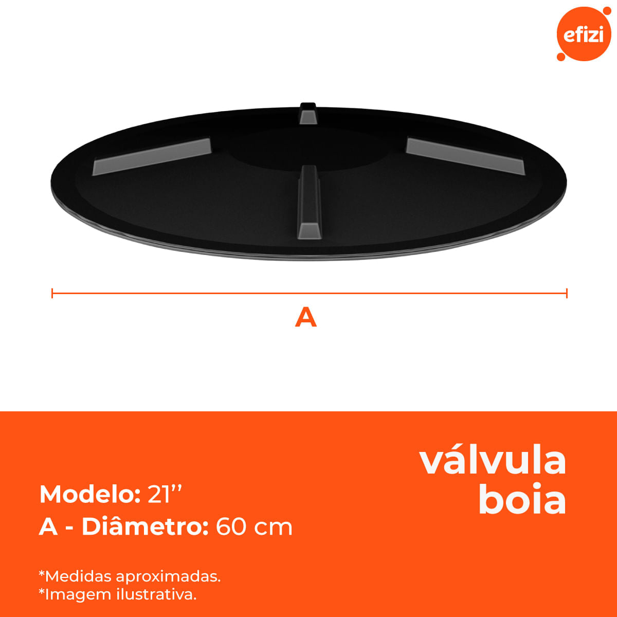 Tampa De Rosca 60 Cm Preta Fortlev