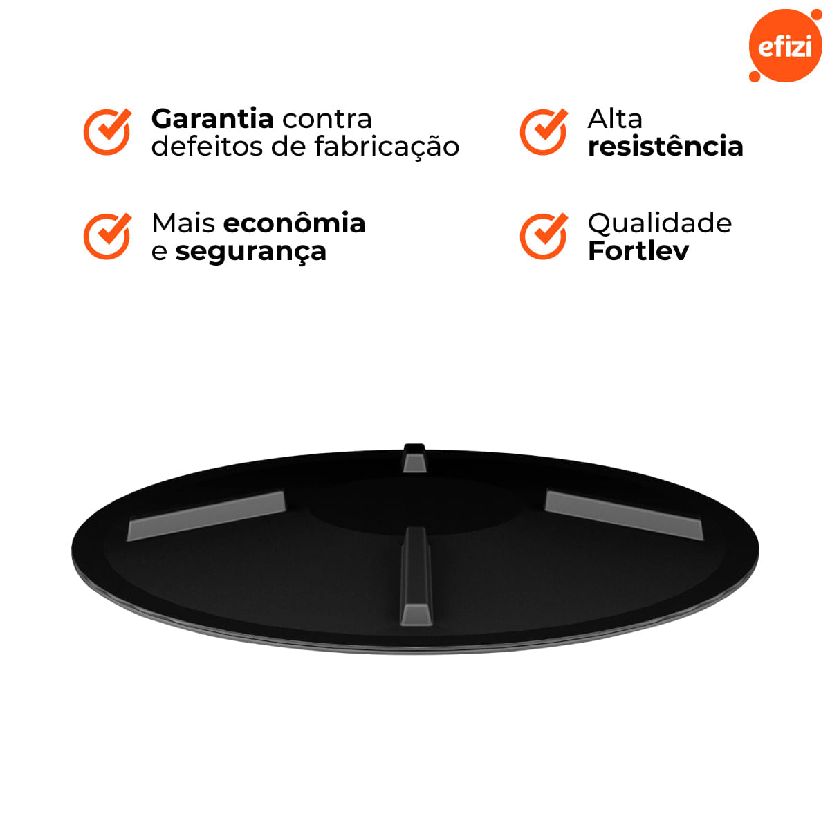Tampa De Rosca 60 Cm Preta Fortlev