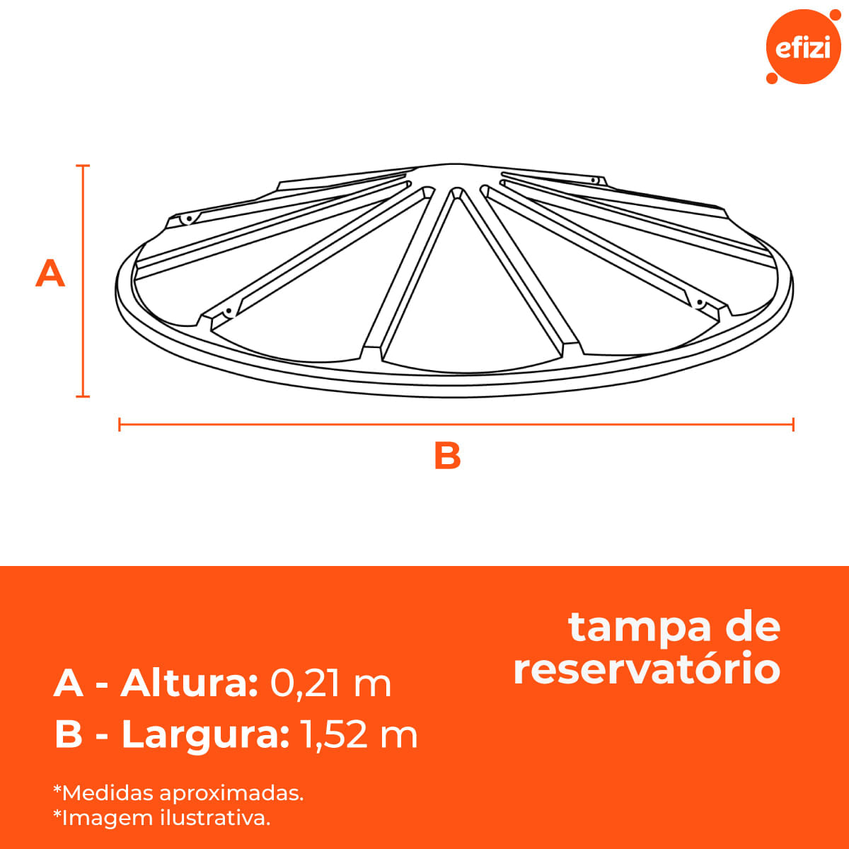 Tampa Polietileno P/ Caixa D'Água 1.000L Fortlev