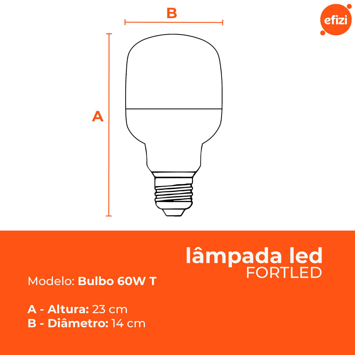 Lampada Led Bulbo 60W Fortled