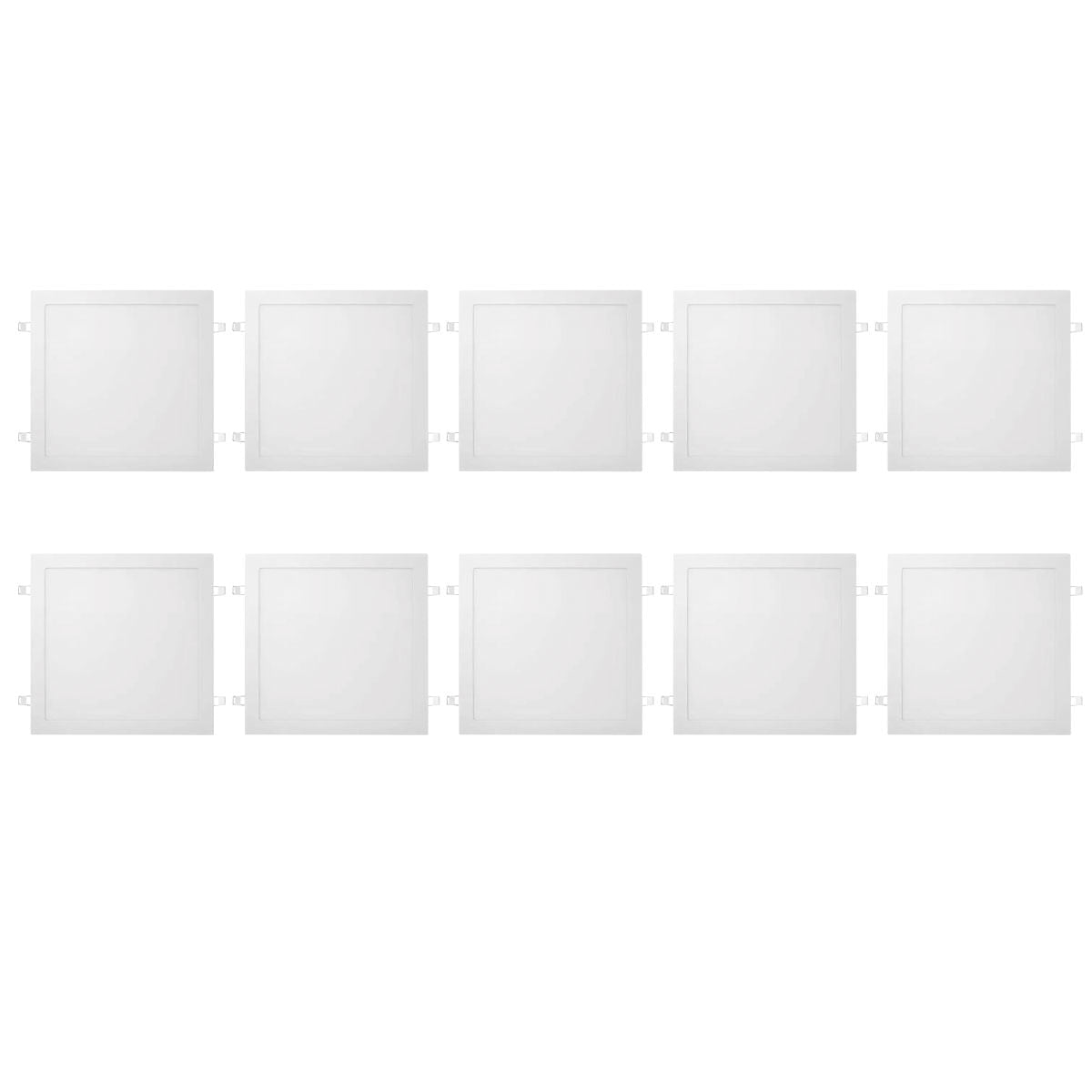 Kit c/ 10 Painéis Led Embutir 12W Quadrado Fortled