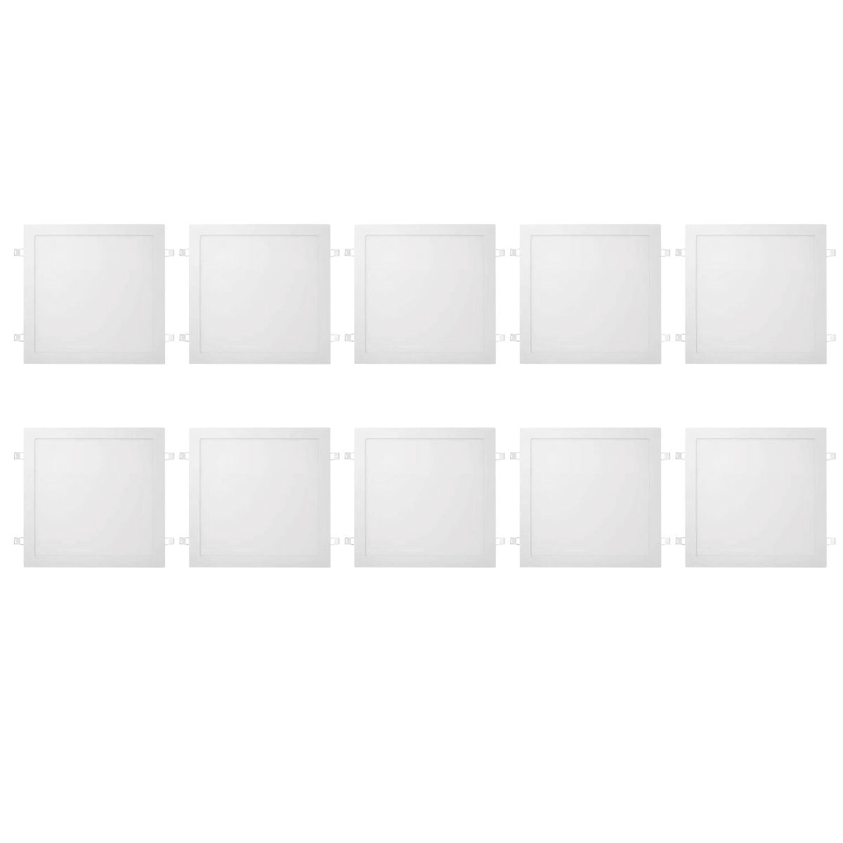 Kit C/ 10 Paineis Led Embutir 24W Quadrado Fortled