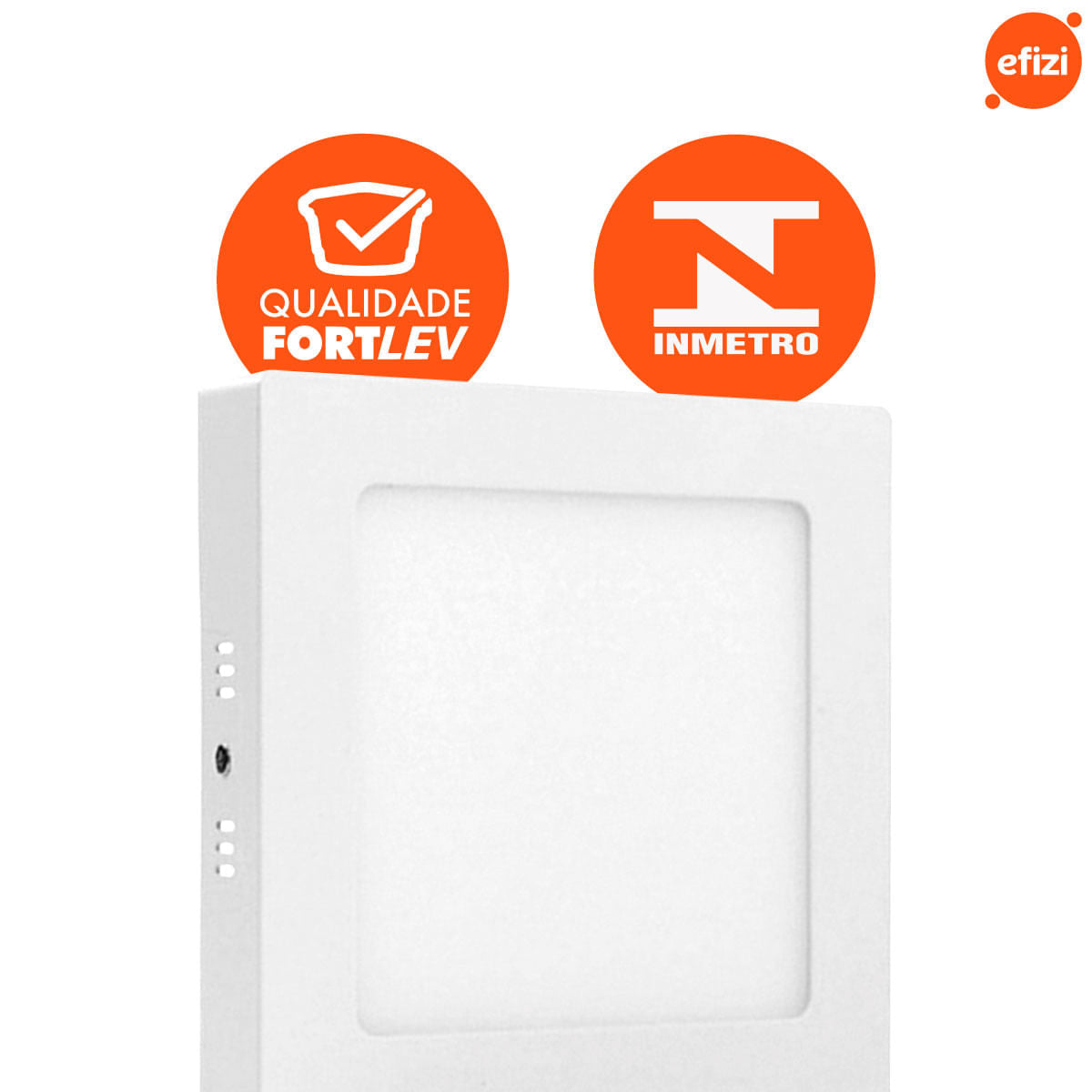 Painel Led Sobrepor 18W Quadrado Fortled