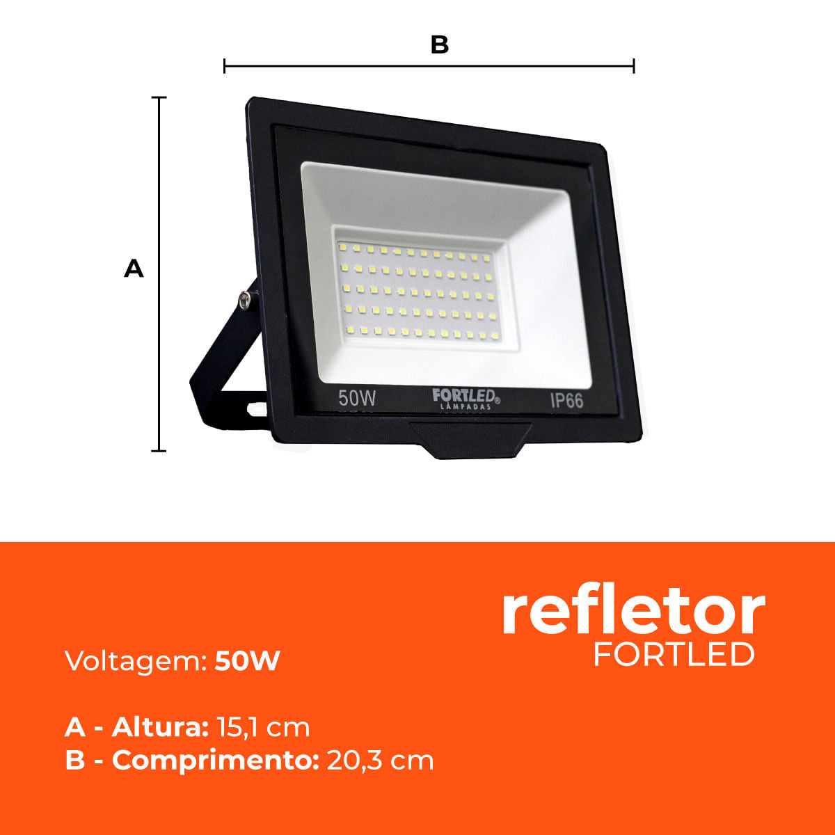 Refletor Led 50W Fortled
