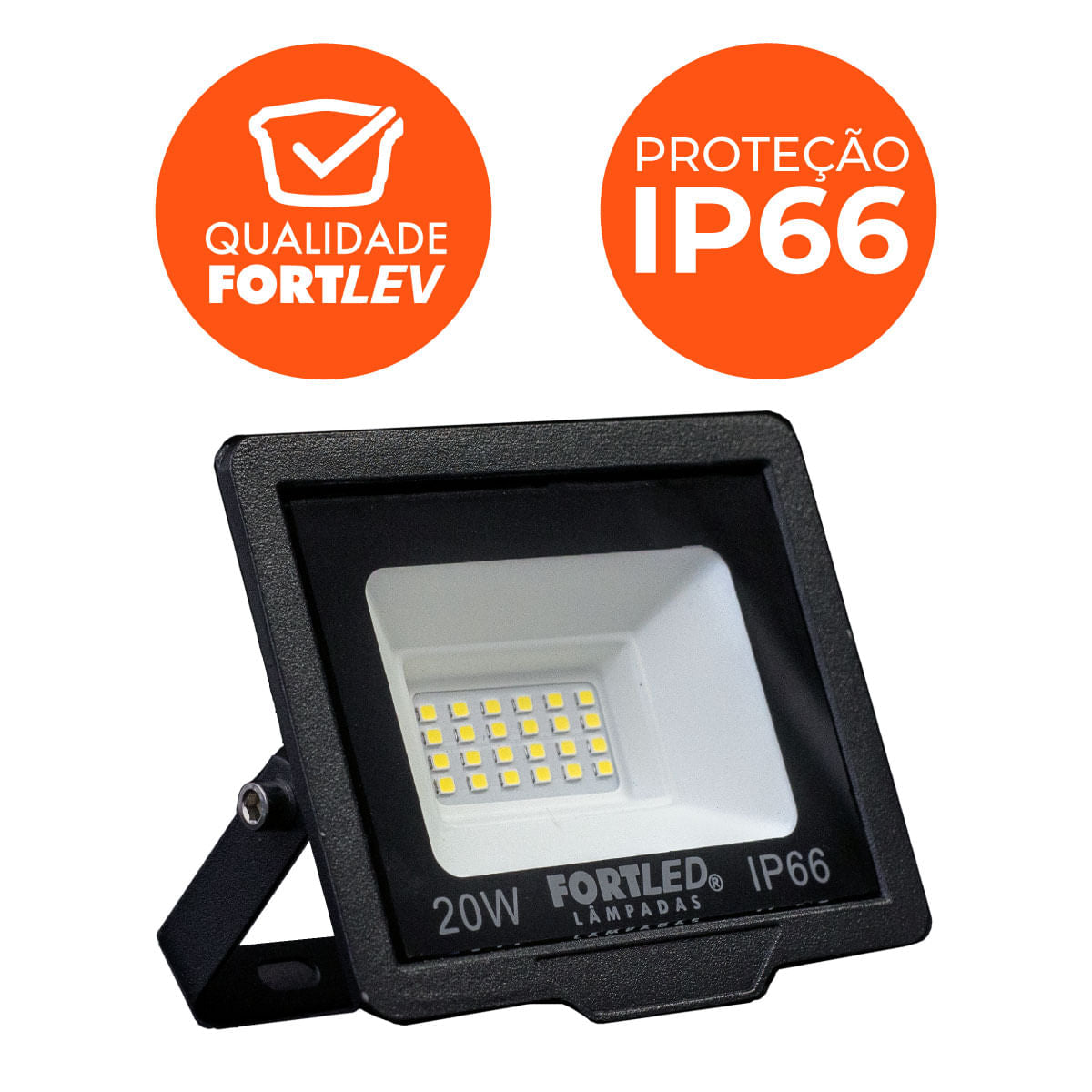 Kit 5 Refletores de Led 20W Fortled