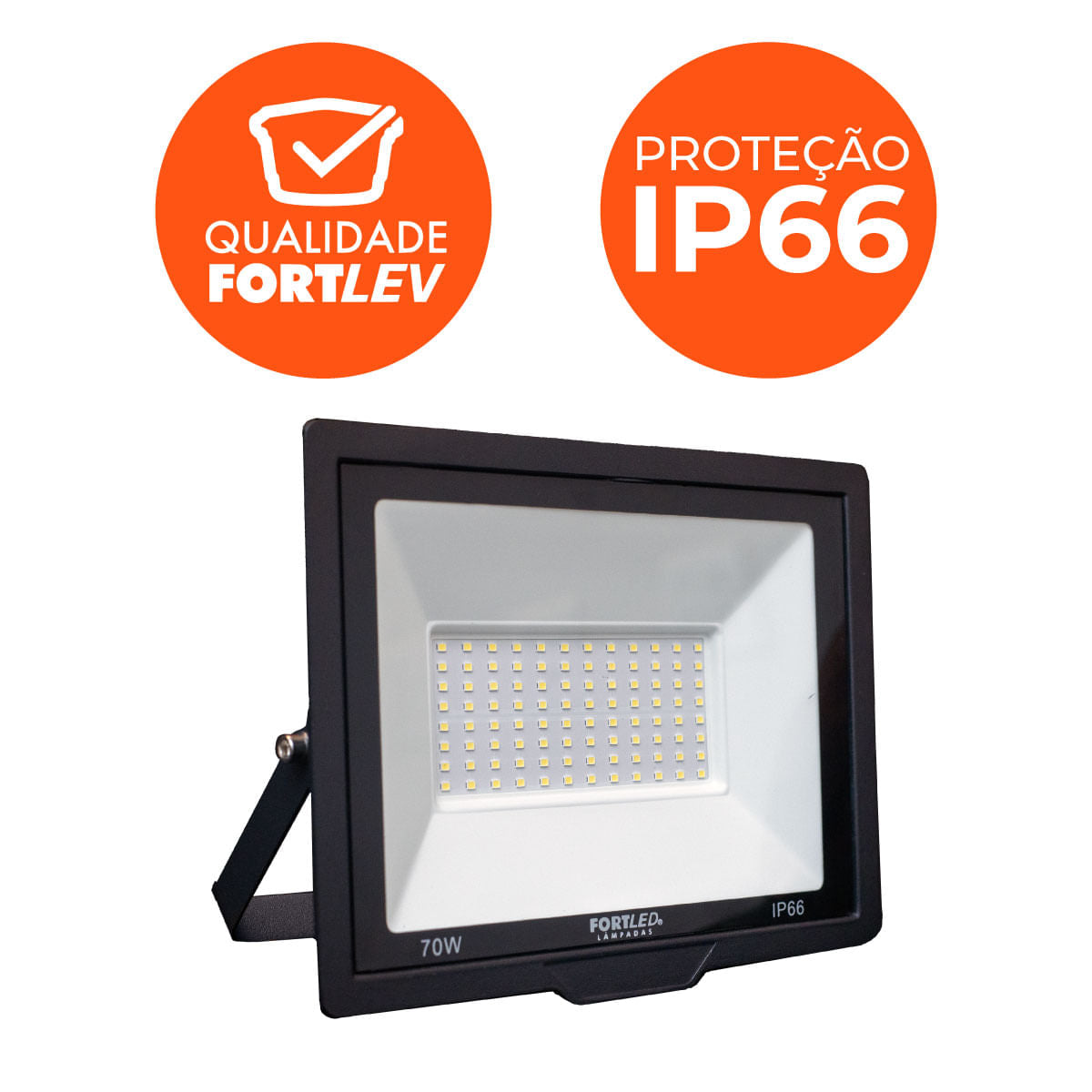 Kit 5 Refletores de Led 70W Fortled