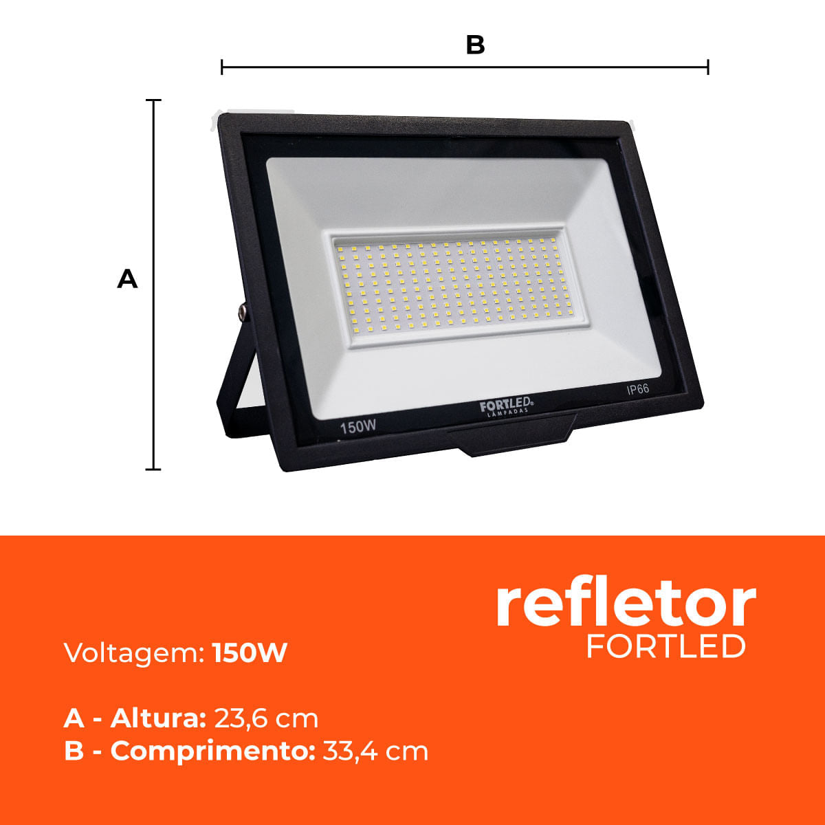 Kit 10 Refletores de Led 150W Fortled