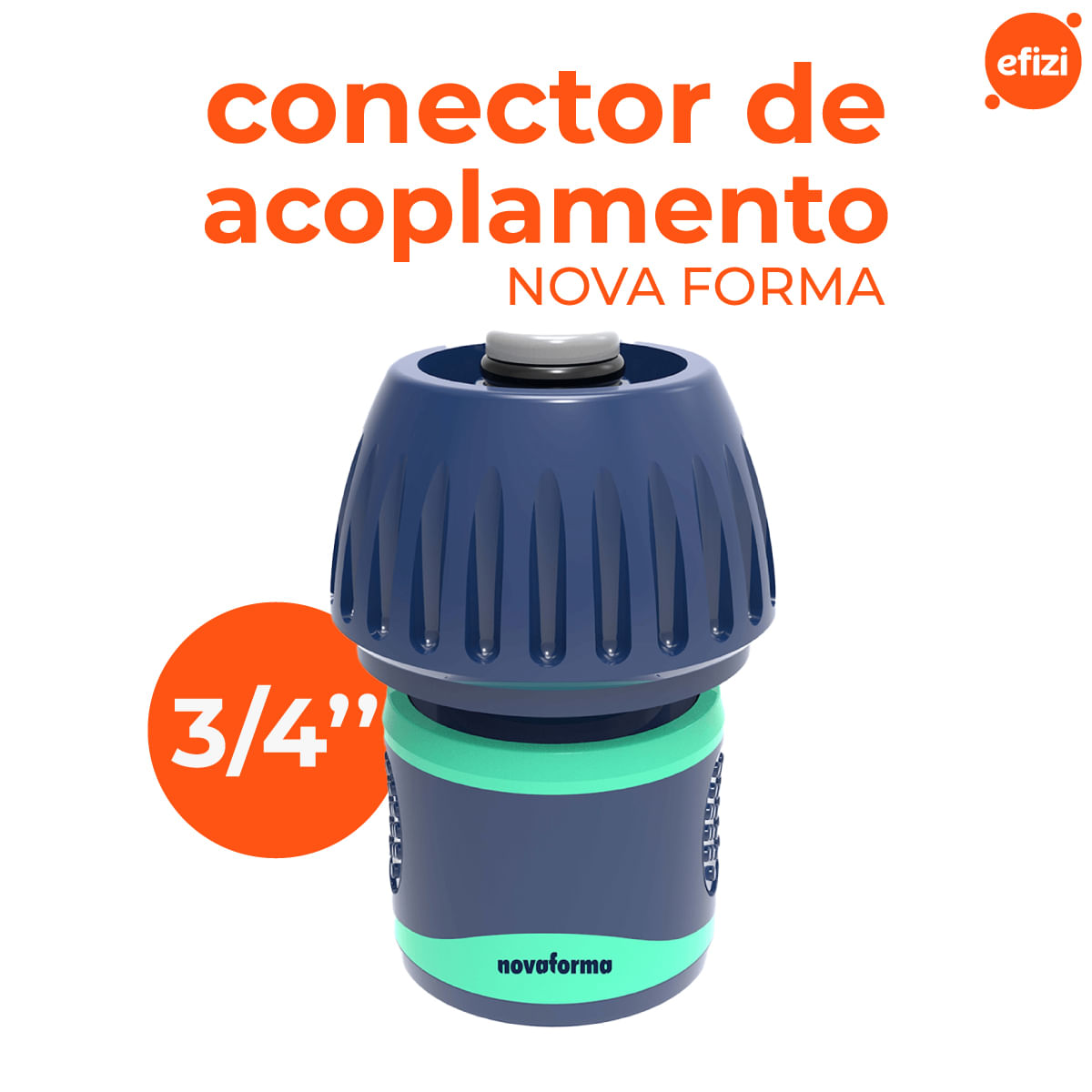 Conector De Acoplamento Junção De Mangueira C/ Stop 3/4 Novaforma