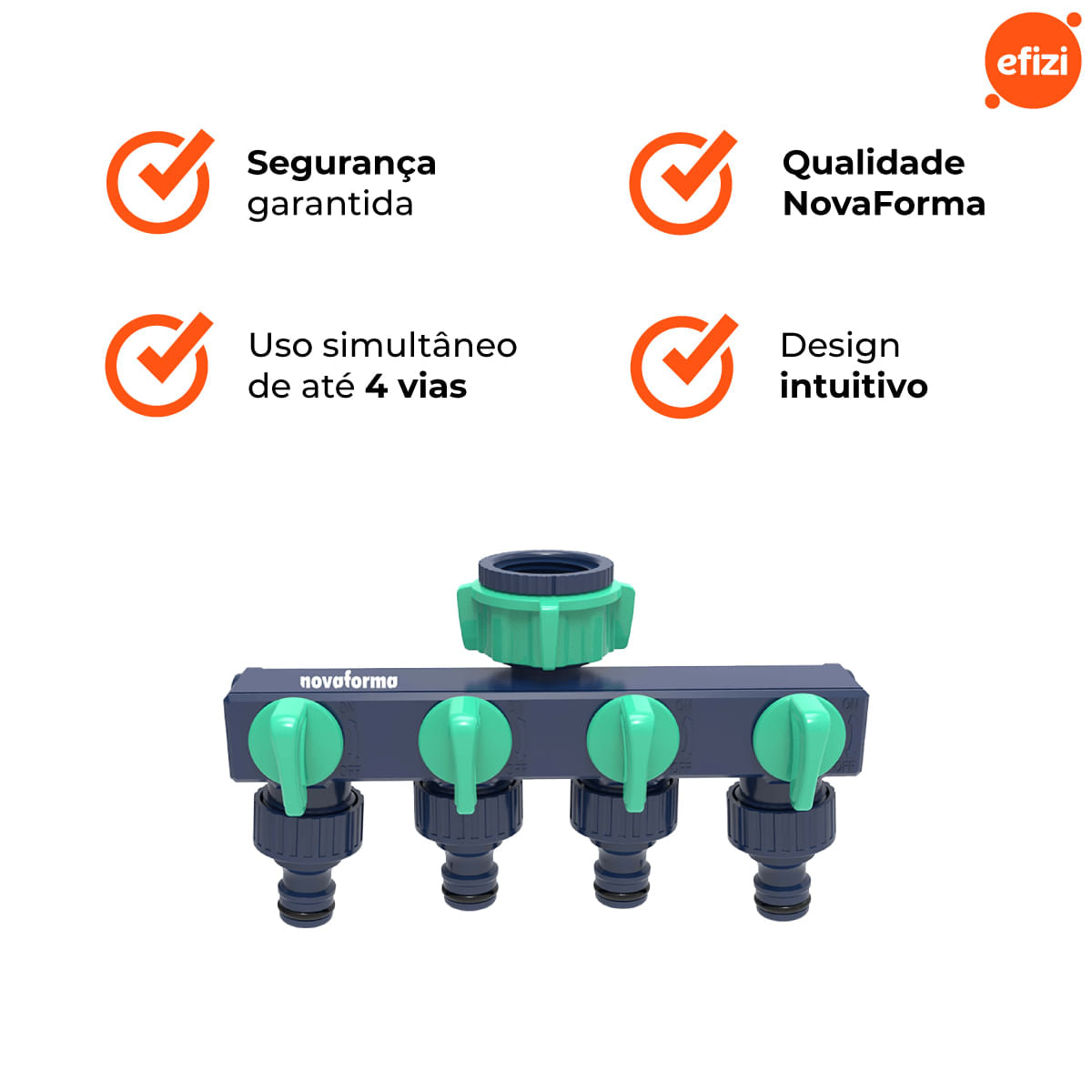 Conector De Mangueira 4 Vias Novaforma