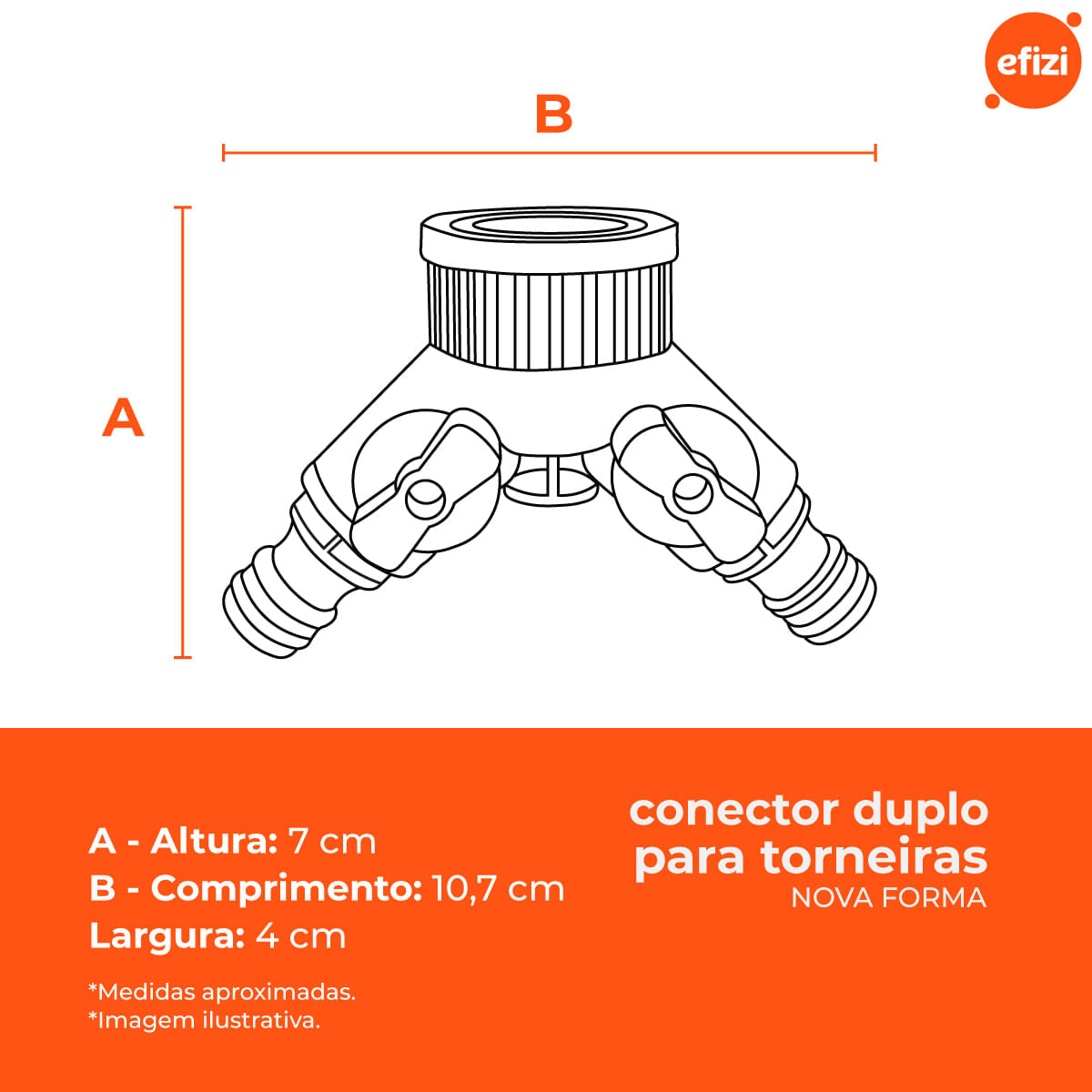 Conector Duplo Para Torneiras Novaforma