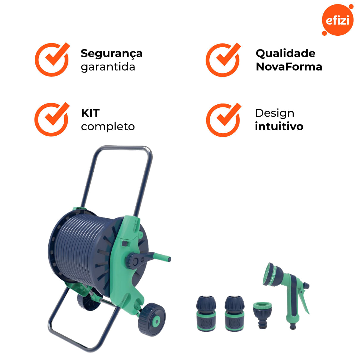 Kit Completo Carrinho De Mangueira Novaforma