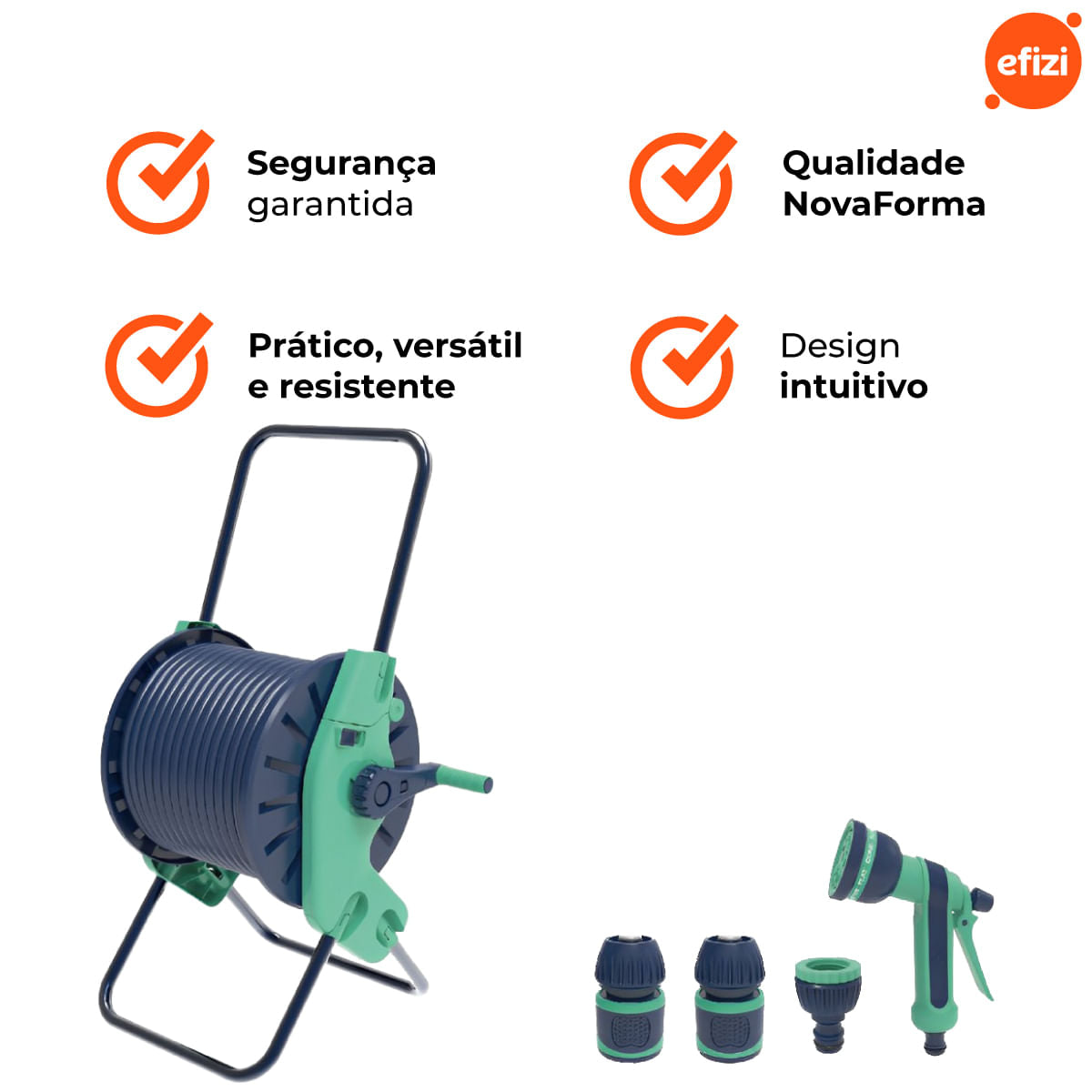 Kit Completo Enrolador De Mangueira Novaforma